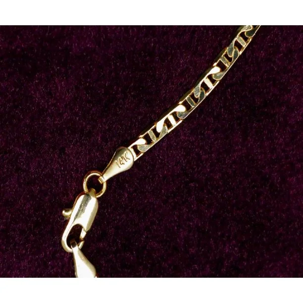 14K Bonded Gold Cuban Chain with Initial Letters Charm, Best Unisex Christmas Gift for Women, Men, Girlfriend, Boyfriend, Her, Bestfriend