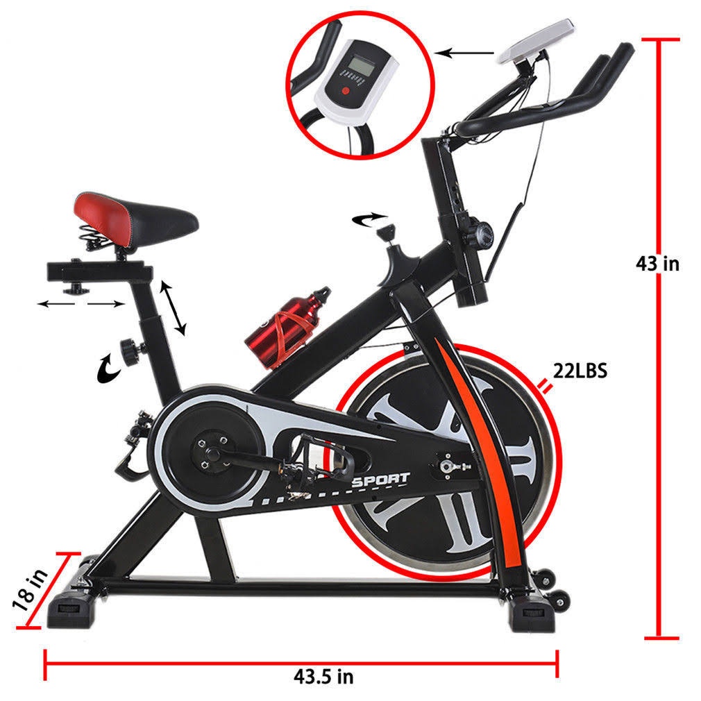 Black Bicycle Cycling Fitness Exercise Stationary Bike Cardio Home in