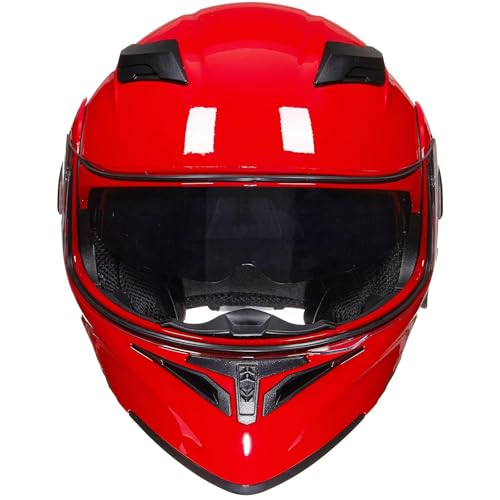 ILM Bluetooth Motorcycle Helmet Modular Flip up Full Face Dual Visor Mp3 Intercom FM Radio DOT Model 902BT(Matte Black, Large)