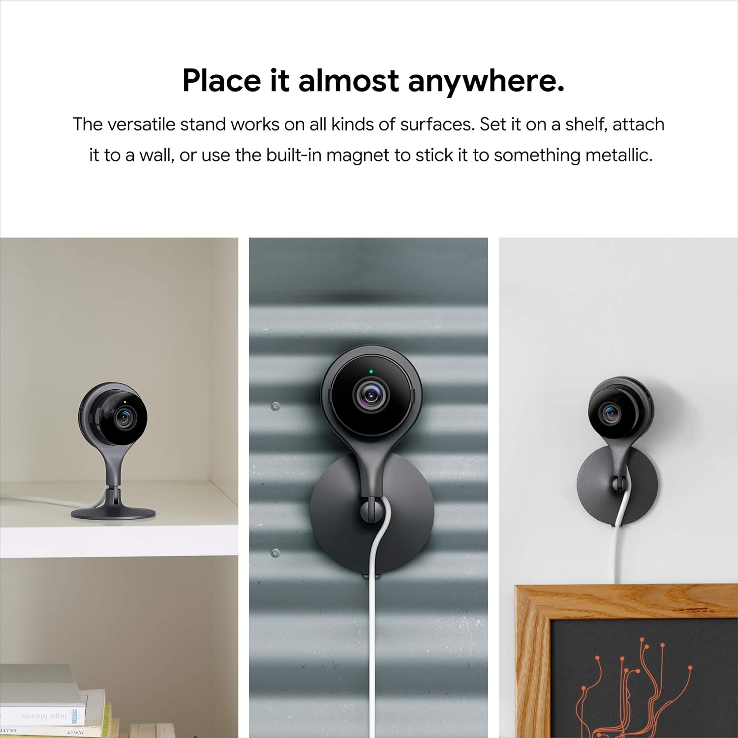 Google Nest Cam Indoor - Wired Indoor Camera for Home Security - Control with Your Phone and Get Mobile Alerts