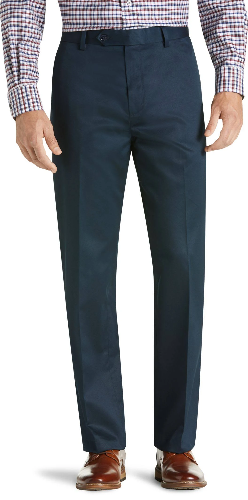 JoS. A. Bank Men&s Traveler Collection Original Fit Twill Flat Front Casual Pant, Navy, 36x30