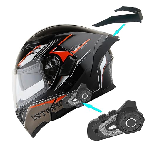 1Storm Motorcycle Modular Full Face Helmet Flip up Dual Visor Sun Shield: HB89