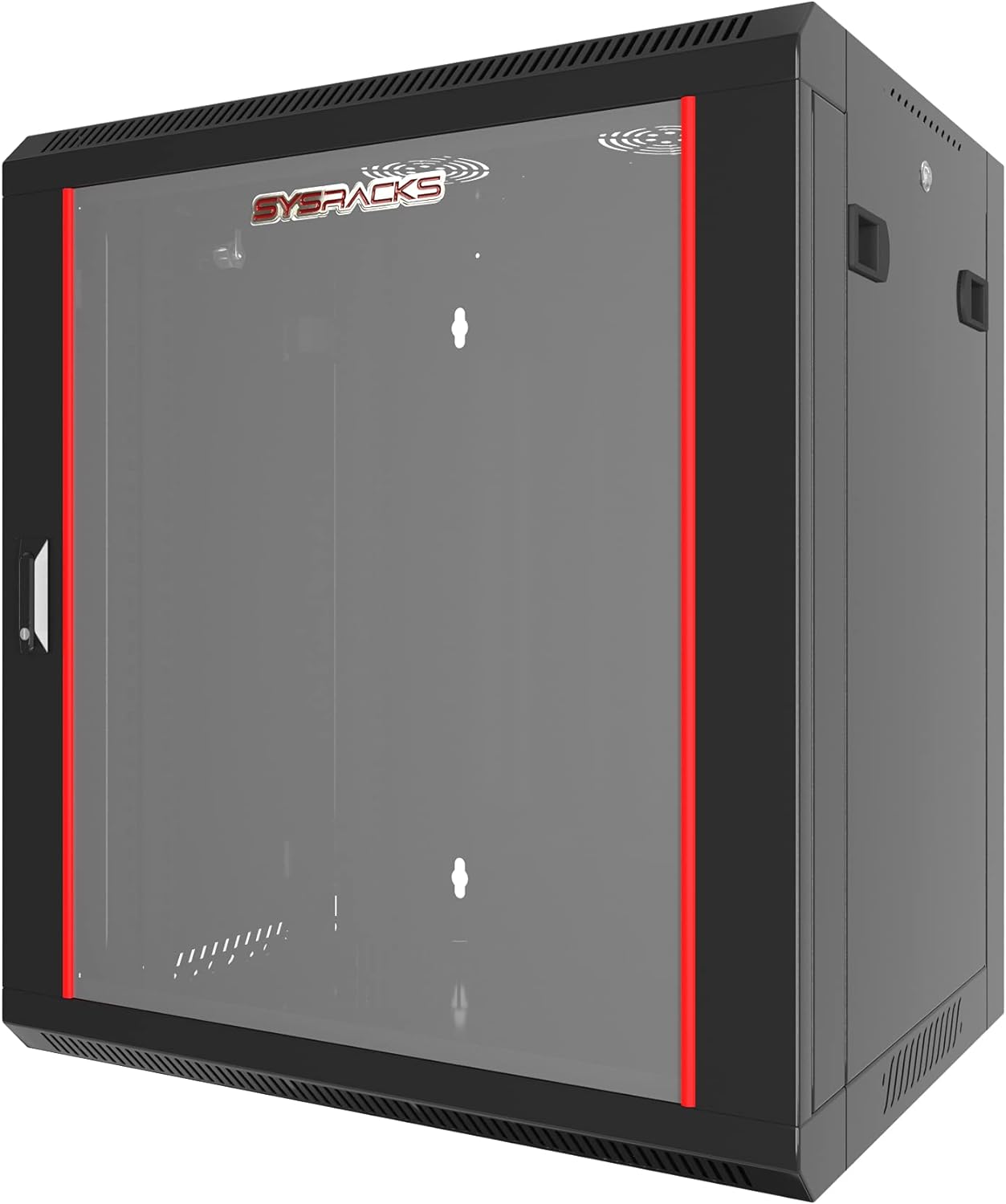 Wall Mount Server Rack Cabinet Locking Computer Cabinet Network Enclosure for Electronics Security Audio Video AV Equipment Data Rack 24-Inch Depth