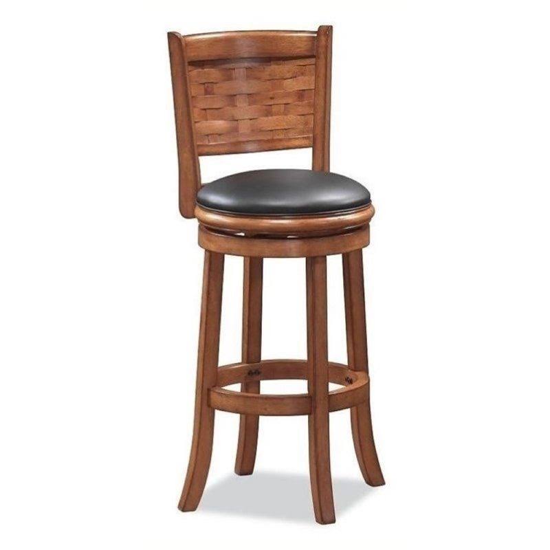 Bowery Hill 29x22 Swivel Bar Stool in Brush Oak