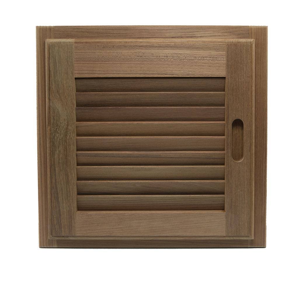 Whitecap Right Hand Teak Louvered Door u0026 Frame, 15x22 x 15x22