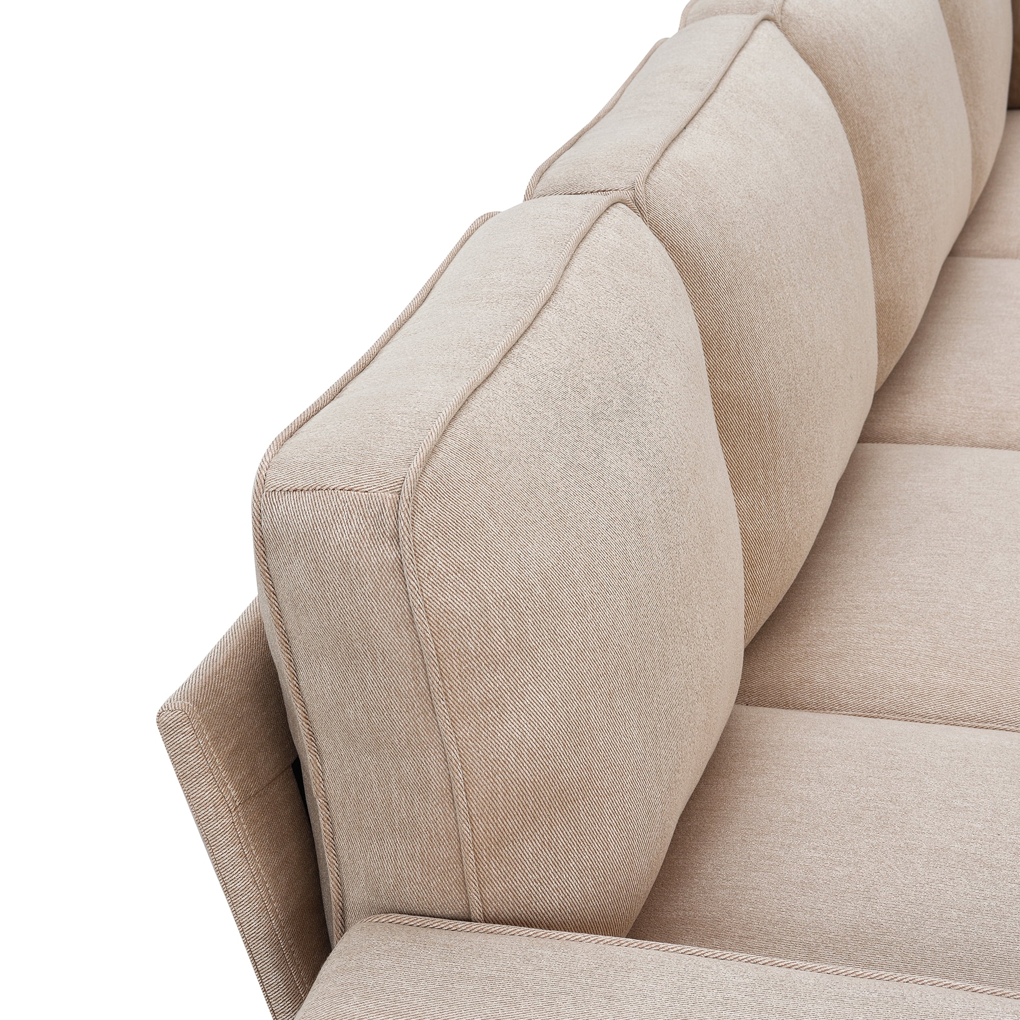 Modern L Shaped Sectional Sofa, 7 Seater Linen Modular Couch with Chaise Lounge and Convertible Ottoman for Living Room Office - Radiant Selections