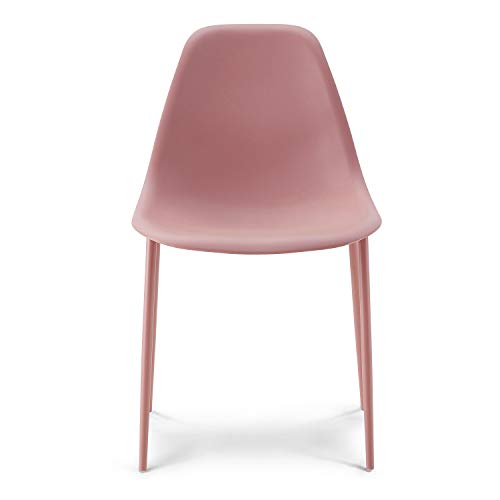 POLY & BARK Isla Modern Kitchen Chairs Set of 4 - Plastic Dining Chair with Metal Legs
