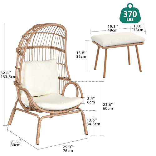 YITAHOME Outdoor Narrow Egg Chair Wicker