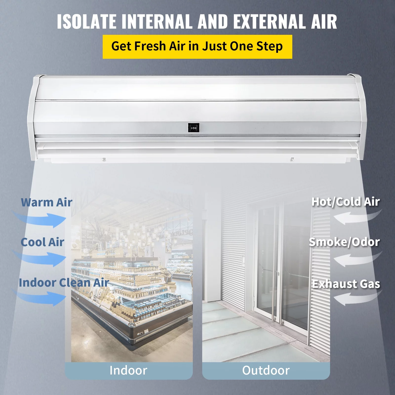 VEVOR Air Curtain 36", 2 Speeds Commercial Indoor Air Curtain,UL Certified, CE Certified