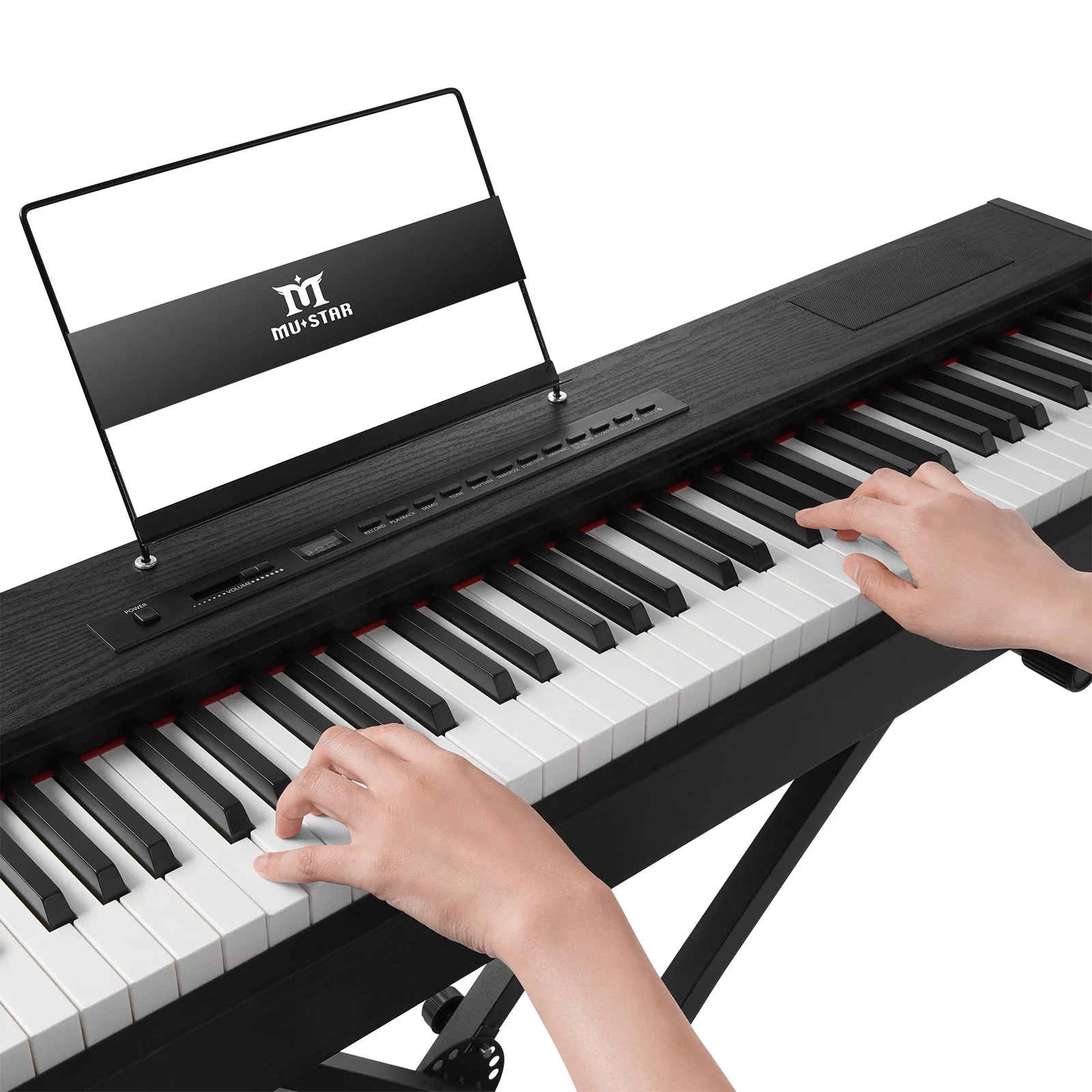 MUSTAR 88-Key Digital Piano Weighted Keyboard Hammer Action w/Stand, Bluetooth,Pedal,Bag,MDF,Black