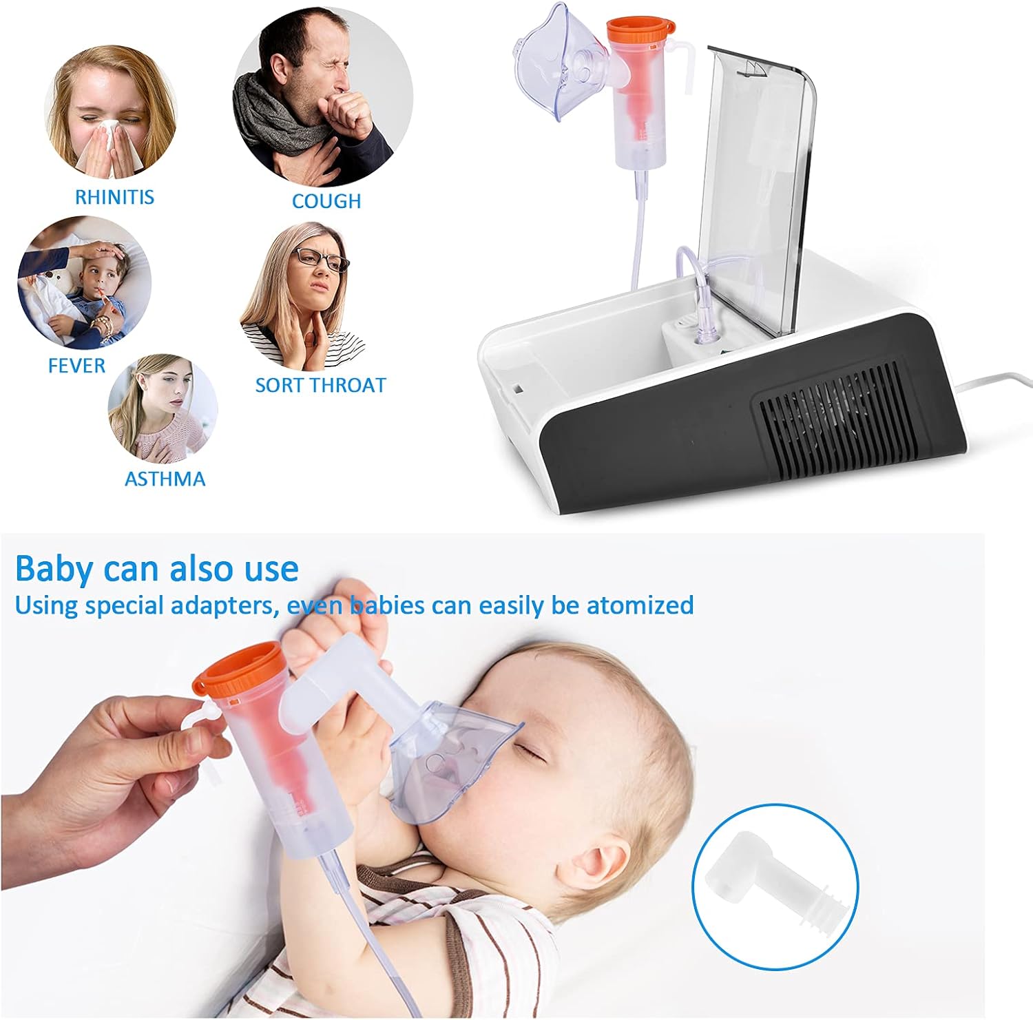 Home Portable Nebulizer - Handheld Compressor Jet Nebulizer Machine - Personal Inhalers for Breathing Problems
