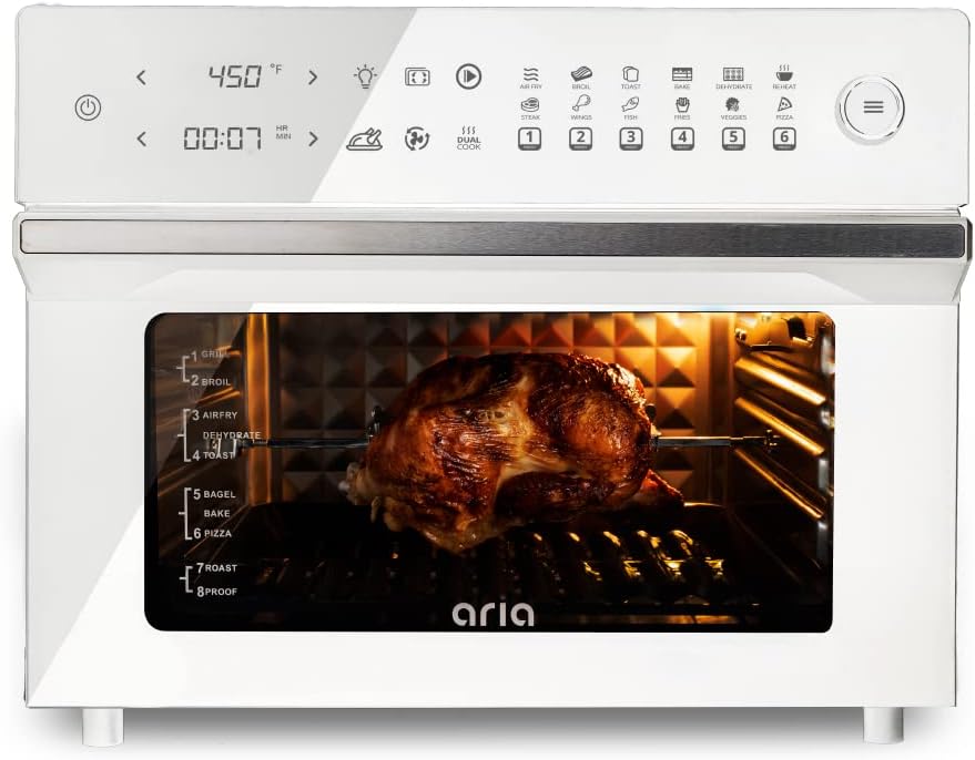 Aria Air Fryers Ariawave 36Qt Air Fryer Oven, White, Extra Large