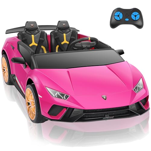 ELEMARA 2 Seater Ride on Toy for Big Kids,12V10Ah Lamborghini Ride On Car, 4.0 mph,Max 130lbs,Electric Car w/Remote, Kids' Electric Vehicles,3 Speeds