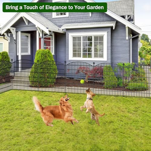 10 Panels No Dig Decorative Garden Fence - 40 in (H) x 23.6 ft (L)