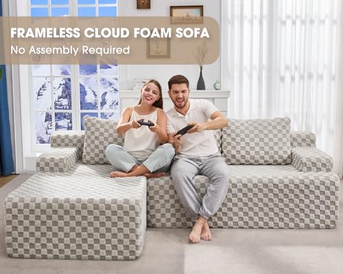 Modular Sectional Sofa Couches L-Shape Couch 3 Seat Modular Sofa Memory Foam Sectional Couches for Living Room