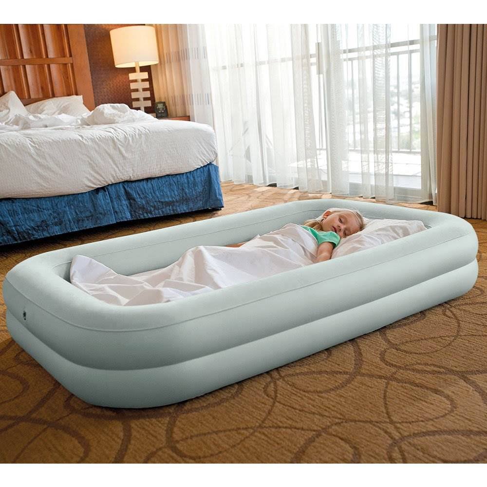 Intex Kidz Raised Frame Camping Travel Air Mattress Bed w/ Hand Pump (3 Pack)