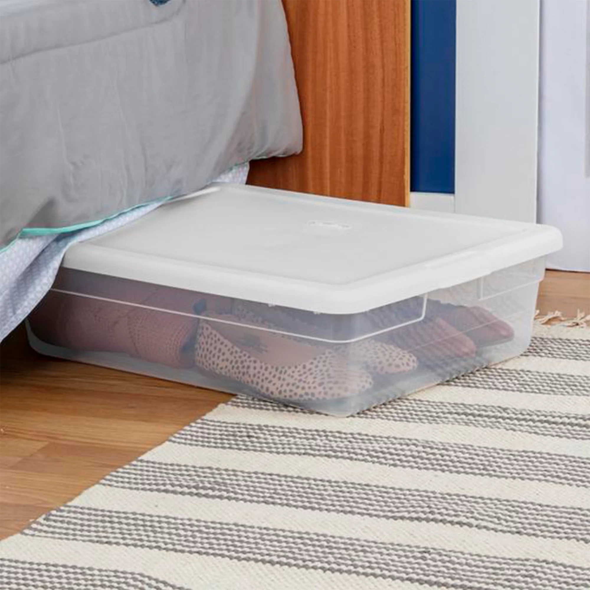 Sterilite 28 Qt Clear Closet/Under Bed Organizer Storage Box Container (30 Pack)