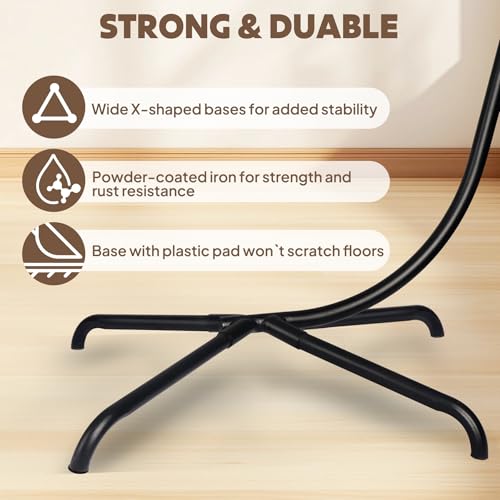 Chihee Egg Chair Foldable Wicker Rattan Hanging Chair Swing Chair Indoor Outdoor Patio Wicker Chair Hammock Chair with Stainless Steel Hanging Kit