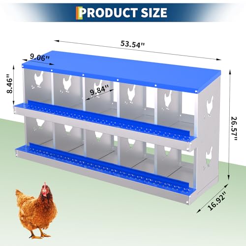 Garvee Chicken Nesting Box with Removable Tray, 8 Compartment Nesting Boxes for Chickens, Easy to Clean and Install