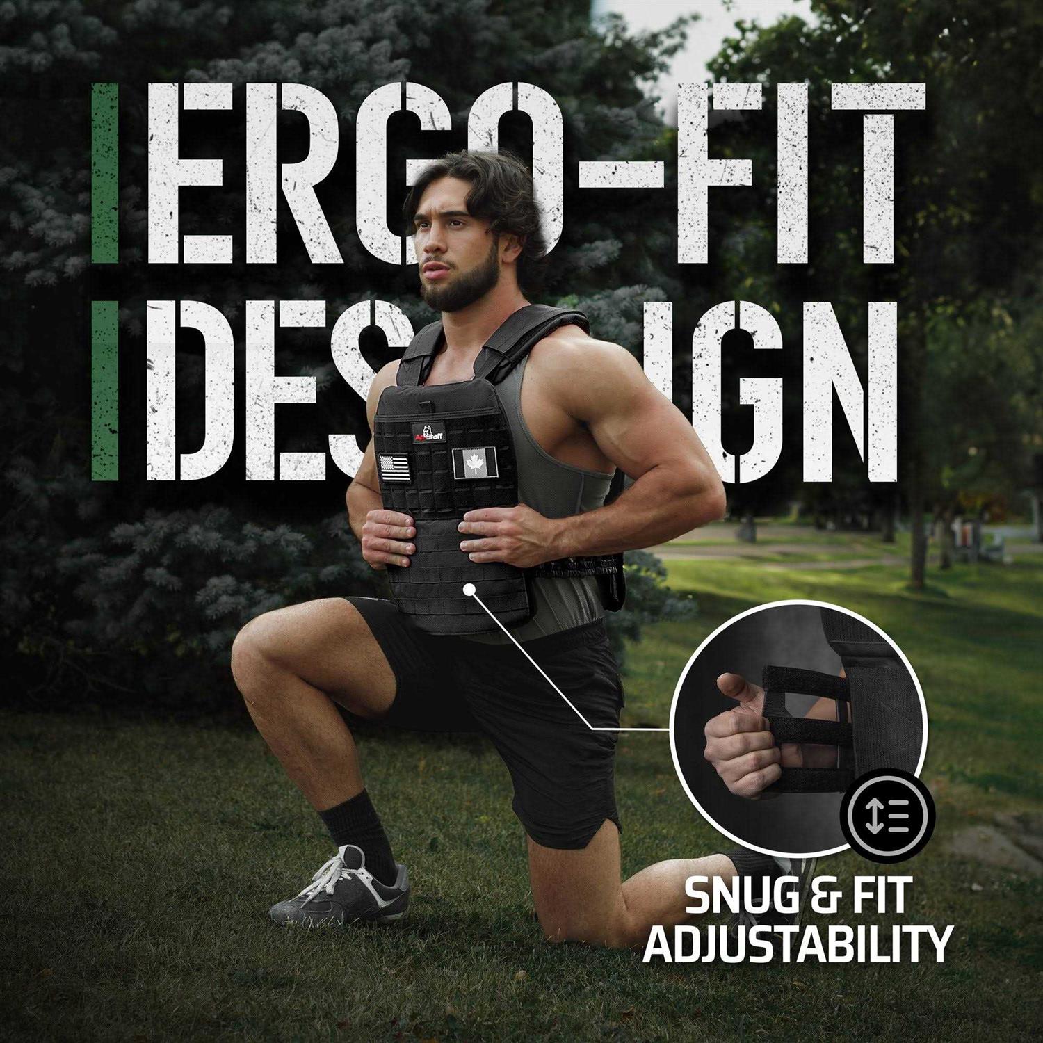 Amstaff Tactical Weighted Vest Adjustable Weight Vests Versatile Wearable Vest for Fitness Workouts, Strength and Endurance Training