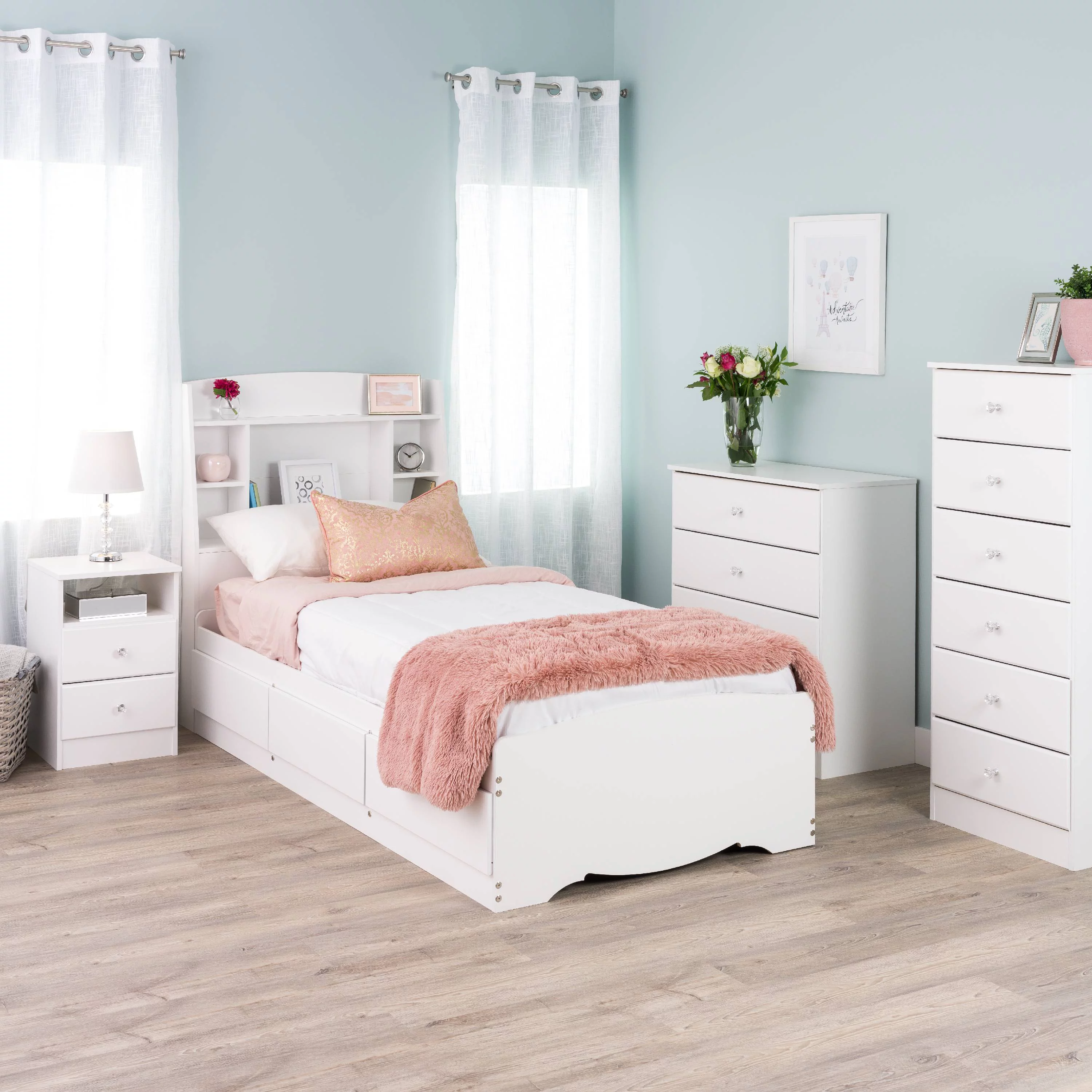 Prepac Astrid 6-Drawer Tall Chest, Crystal White