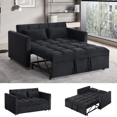 Sleeper Chair Pull Out Chair Beds Sofa Bed Convertible Chair into Bed with USB Ports & Cupholders Adjustable Backrest Sofabed for Living Room