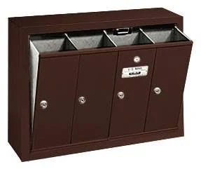 Salsbury Industries Bronze-Vertical Mailbox- Surface Mounted -4 Doors