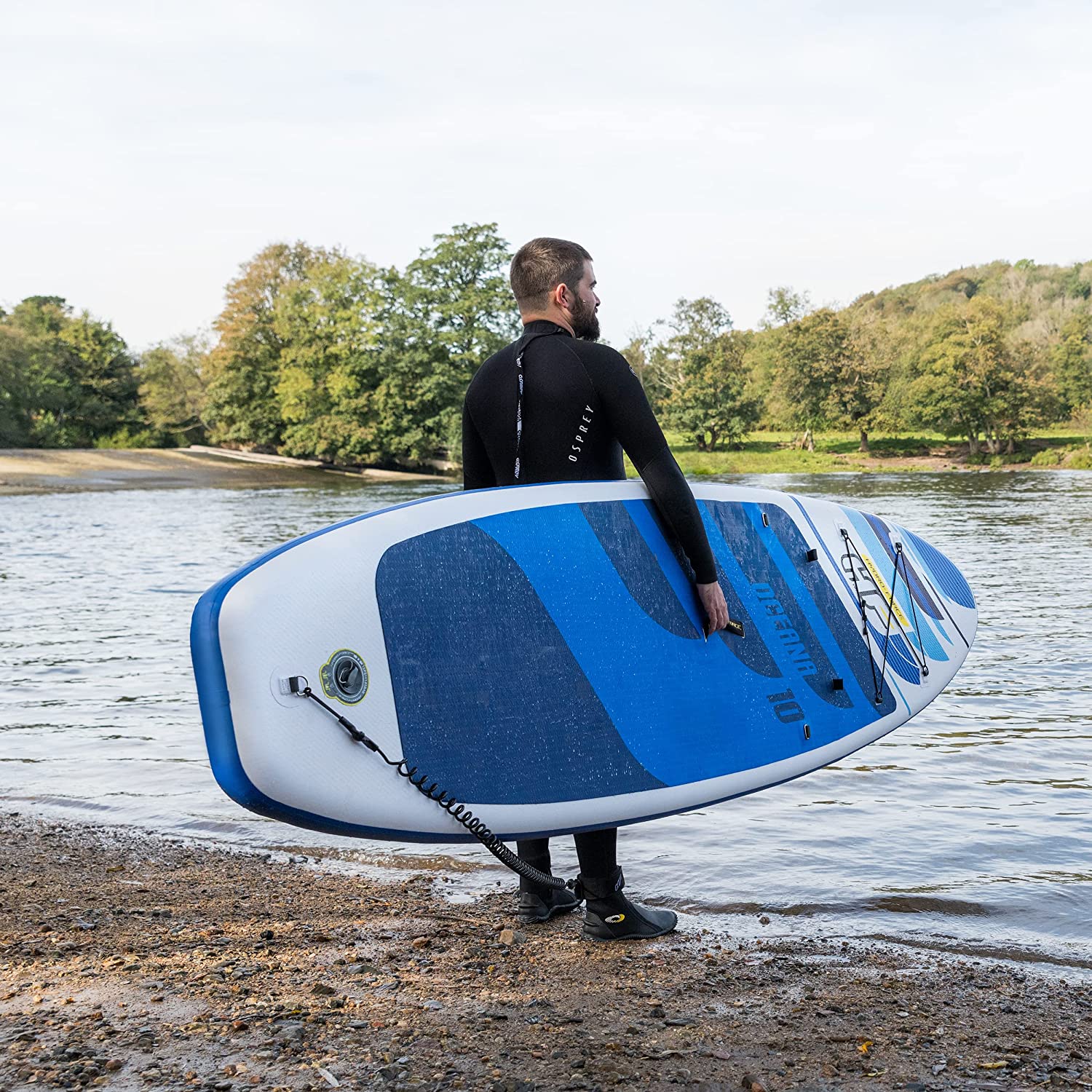 Hydro-Force SUP, Inflatable Stand Up Paddle Board, Complete Set with Kayak Conversion Kit