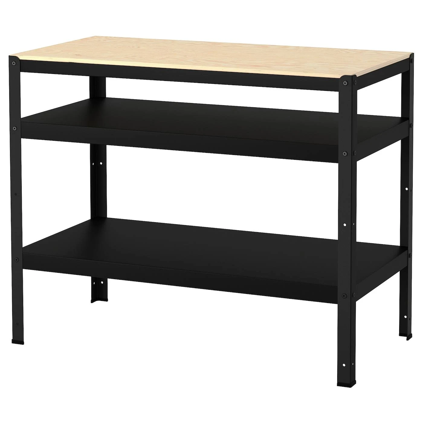 IKEA - BROR Work Bench, Black/Pine Plywood, 43 1/4x21 5/8 30333286