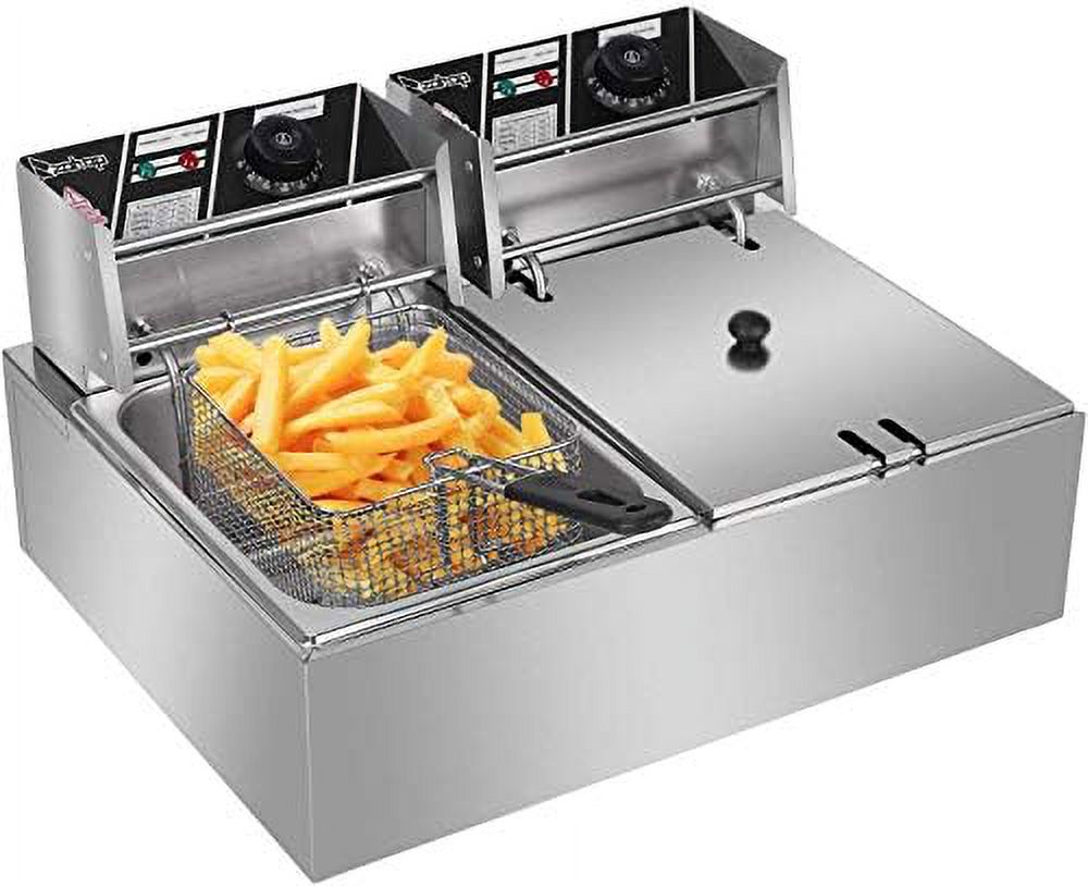 5000W Deep Fryer, 12L Electric Dual Deep Fryer