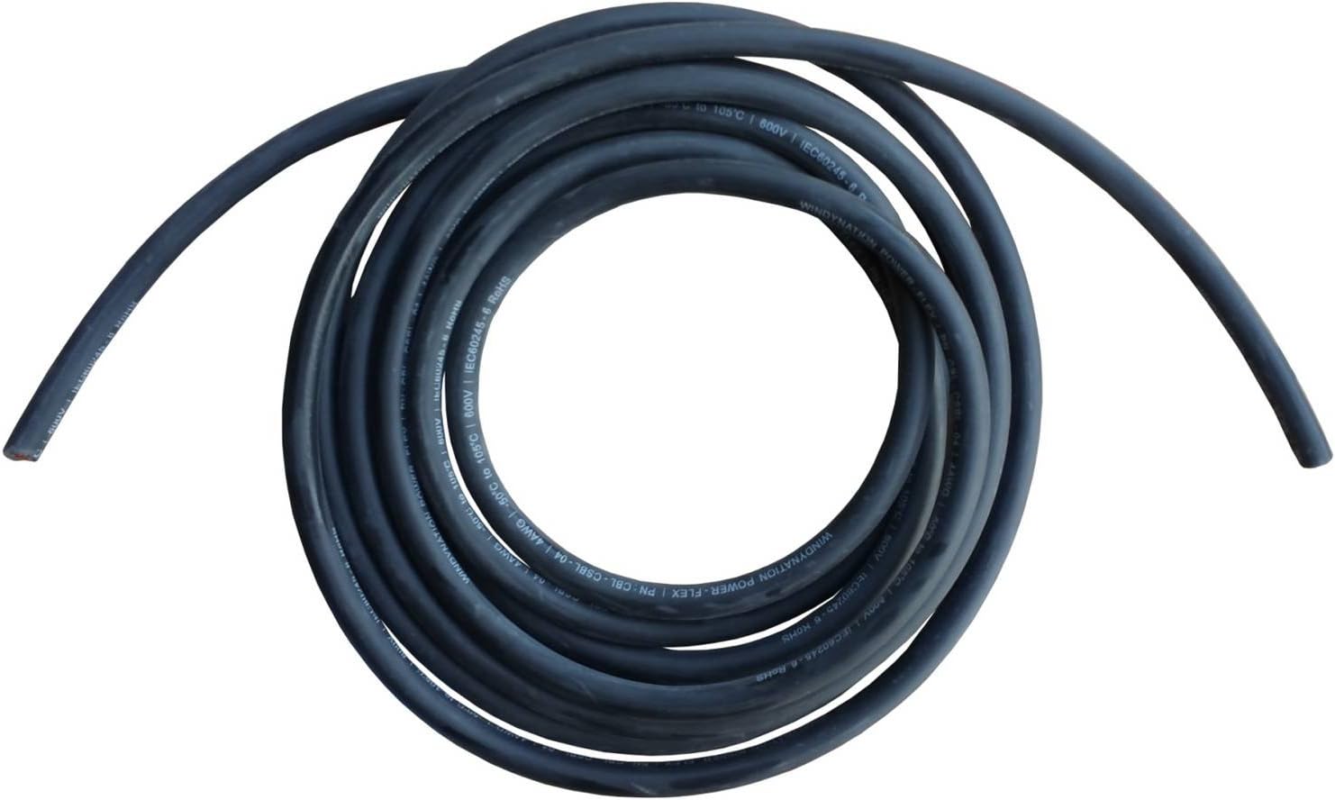 2 Gauge 2 AWG 10 Feet Black + 10 Feet Red (20 Feet Total) Welding Battery Pure Copper Flexible Cable Wire - Car, Inverter, RV, Solar by WindyNation
