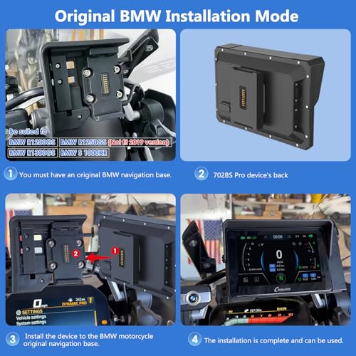 2025 CARPURIDE W702BS PRO for BMW Motorcycle CarPlay & Android Auto Dual Bluetooth, 7" Waterproof GPS Navigation Screen, Data Reading, Native Wonder