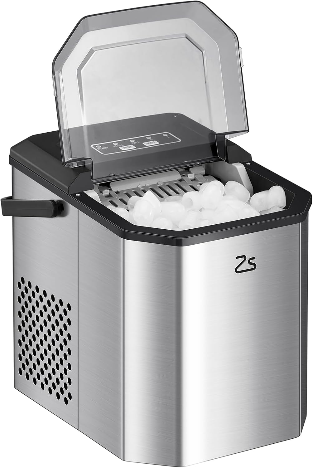 Nugget Ice Maker, Ice Makers Countertop, 26 Lbs/Day Tooth-Friendly Chewable Ice with Ice Scoop and Basket, Self-Cleaning & One-Click Operation