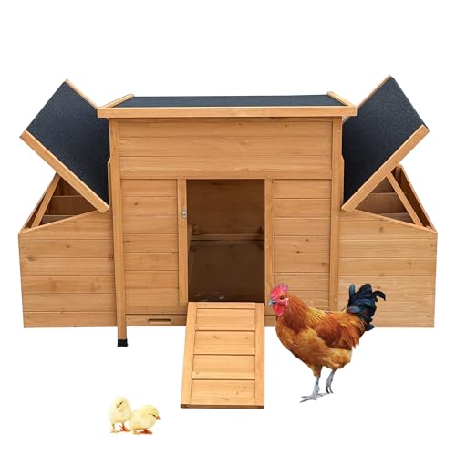 109.6'' Large Wood Chicken Coop Enclosures,Walk-in Poultry Cage