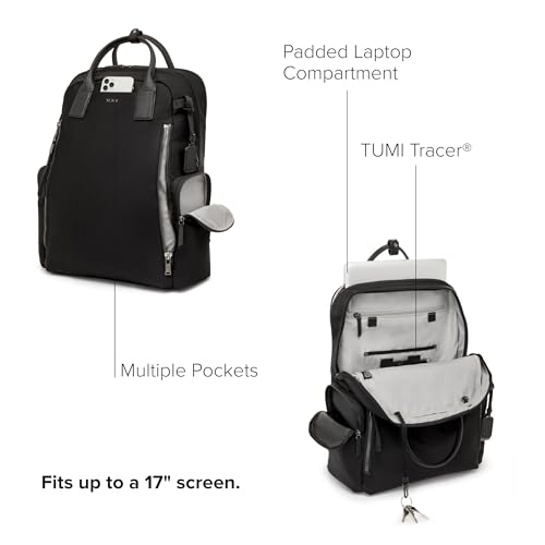 TUMI - Voyageur Atlanta Backpack - Travel Backpack for Women - For Business, Commute - Holds Up to 17" Laptop - Black & Gold Hardware