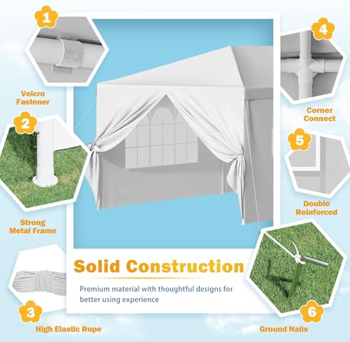 Flamaker 10'x30' Heavy Duty Party Tent Gazebo – Waterproof Wedding Canopy with Removable Sidewalls & 2 Doors – Perfect for Outdoor Events