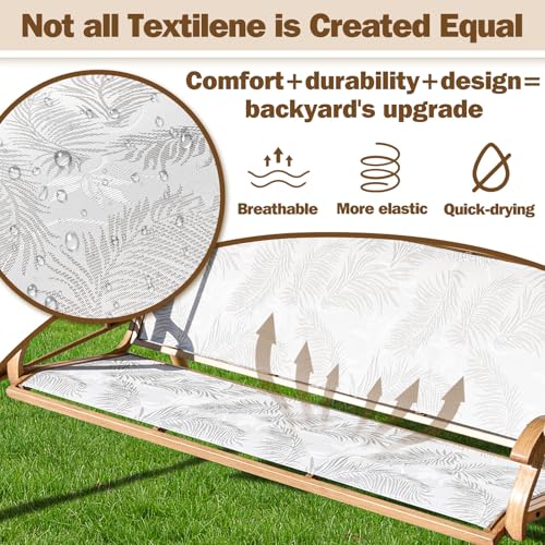 3 Person Patio Swing Outdoor Swing for Adults with Adjustable Canopy &Upgraded Cup Holders Textilene Fabric Porch Swing Chair with Stand Heavy Duty