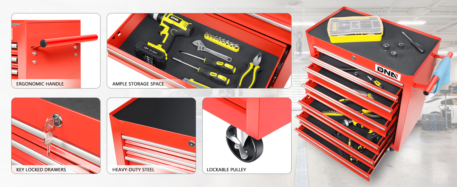 Us pro tools 7 drawer roller cabinet toolbox tool chest.