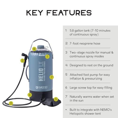 NEMO Helio Portable Pressure Camp Shower