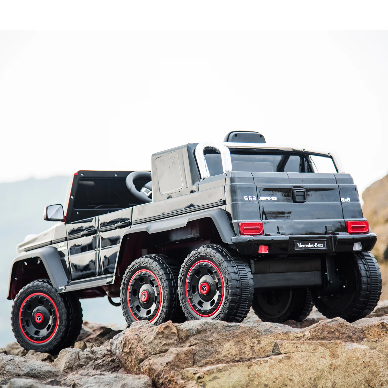 HNH 24V Kids Ride On Car with Remote Control Licensed Mercedes-Benz Electric Truck Car for Child Electric Vehicle Toy with 6 Wheel