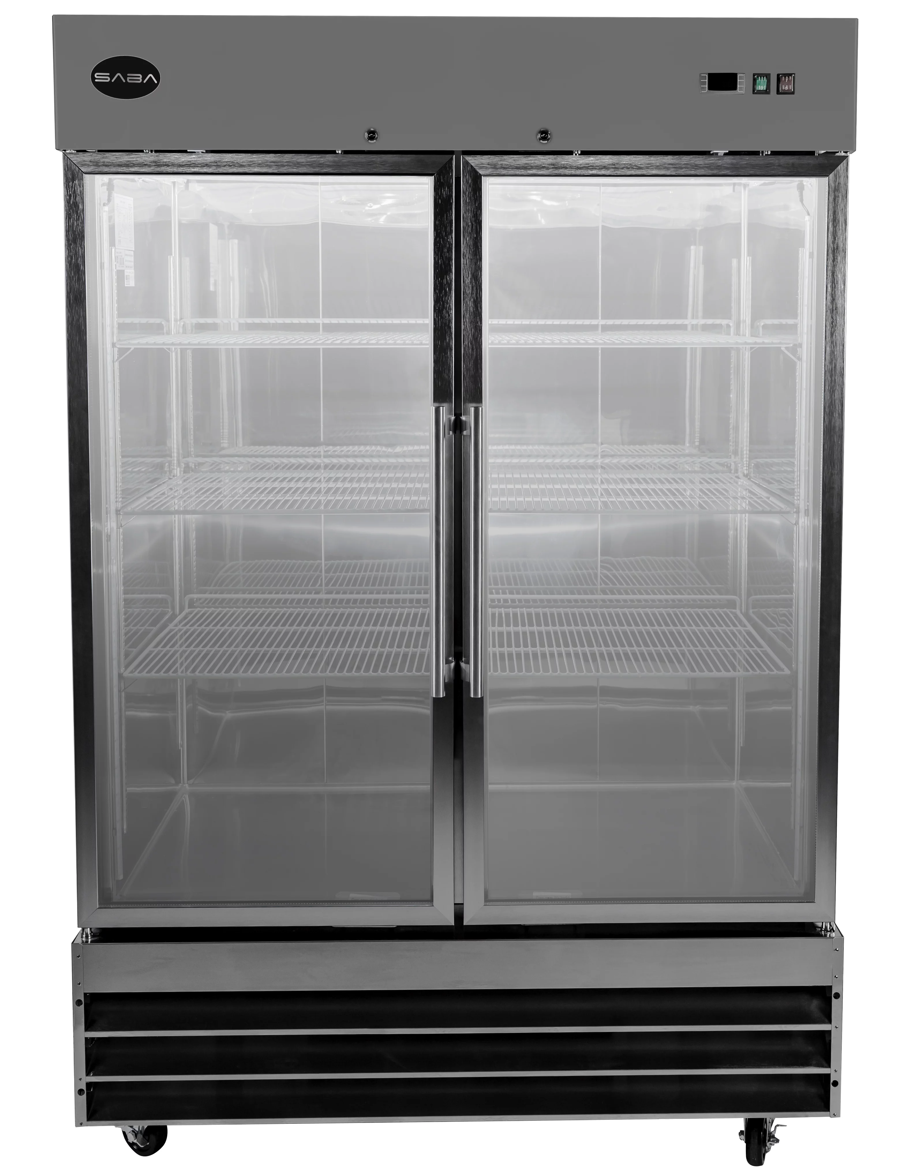Heavy Duty Commercial Stainless Steel 47 cu ft Glass Door Reach-In Refrigerator (2 Door)