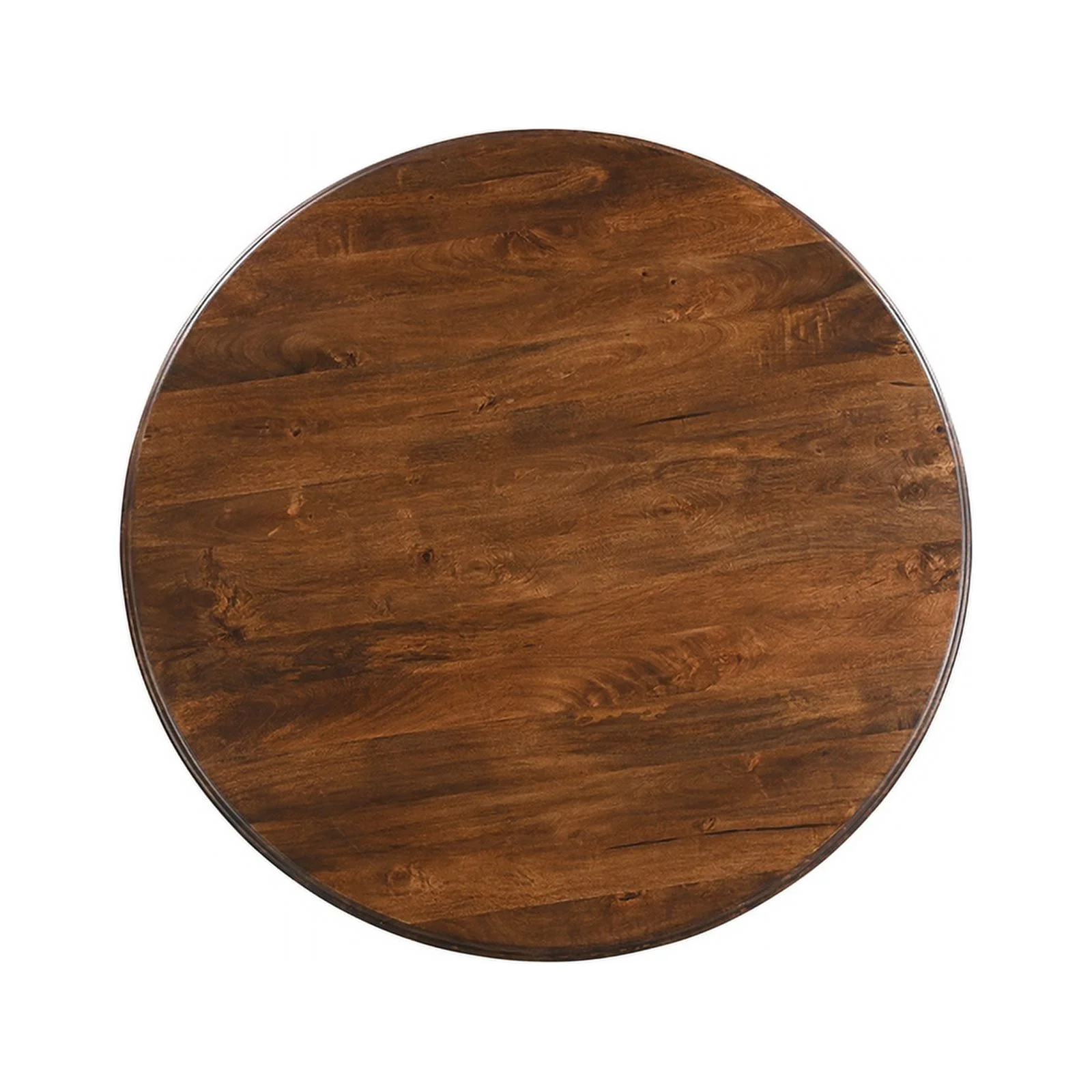 Taran Designs Lawrence 48" Round Solid Wood Pedestal Dining Table in Dark Brown