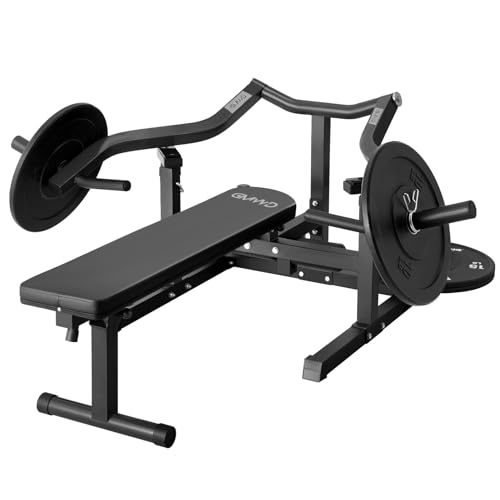 GMWD Chest Press Machine, 1050LBS Bench Press Machine with Independent Converging Arms, Adjustable Flat Incline Bench for Chest, AB Workouts
