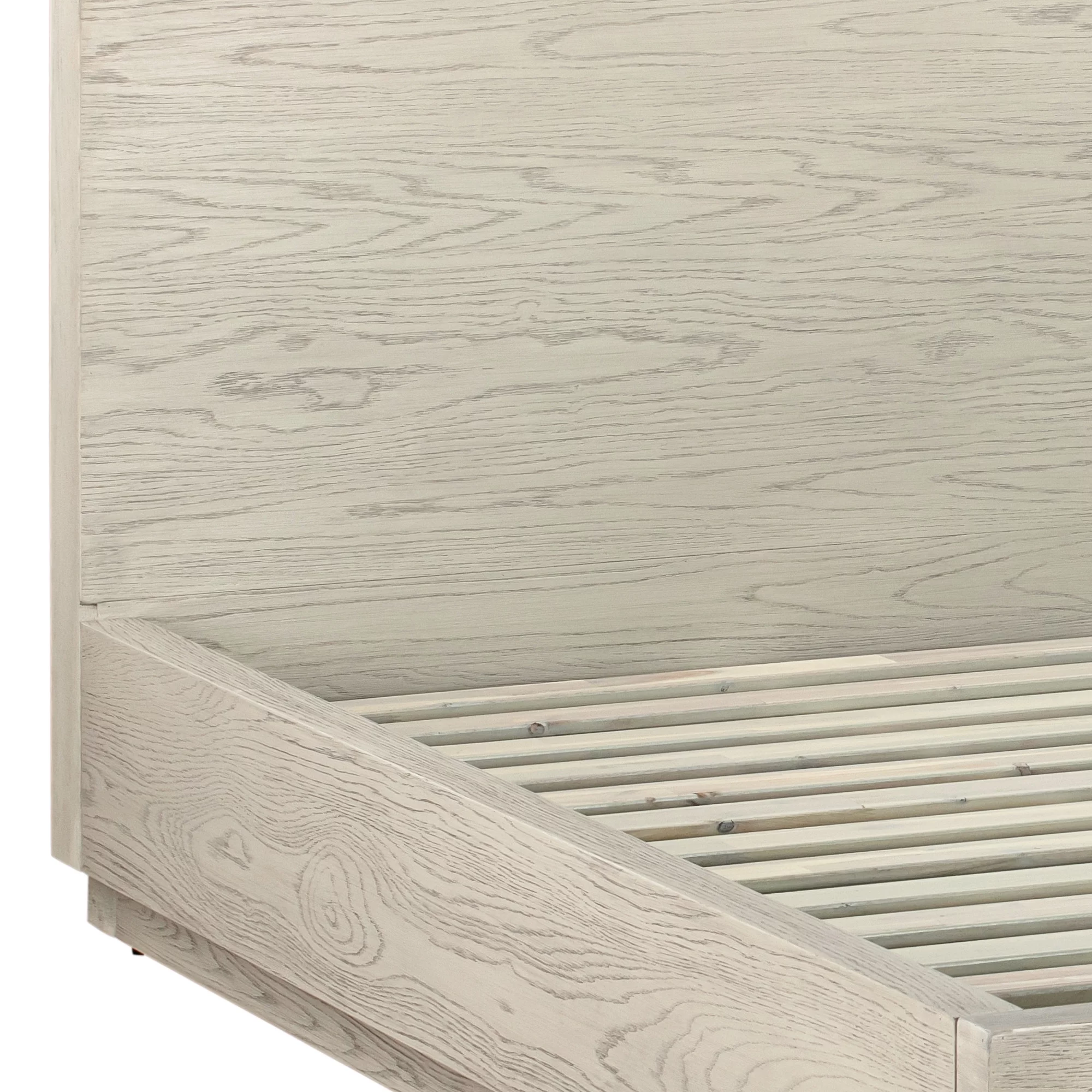 Abbey Queen Platform Bed Frame in Grey Oak Wood Adult Youth