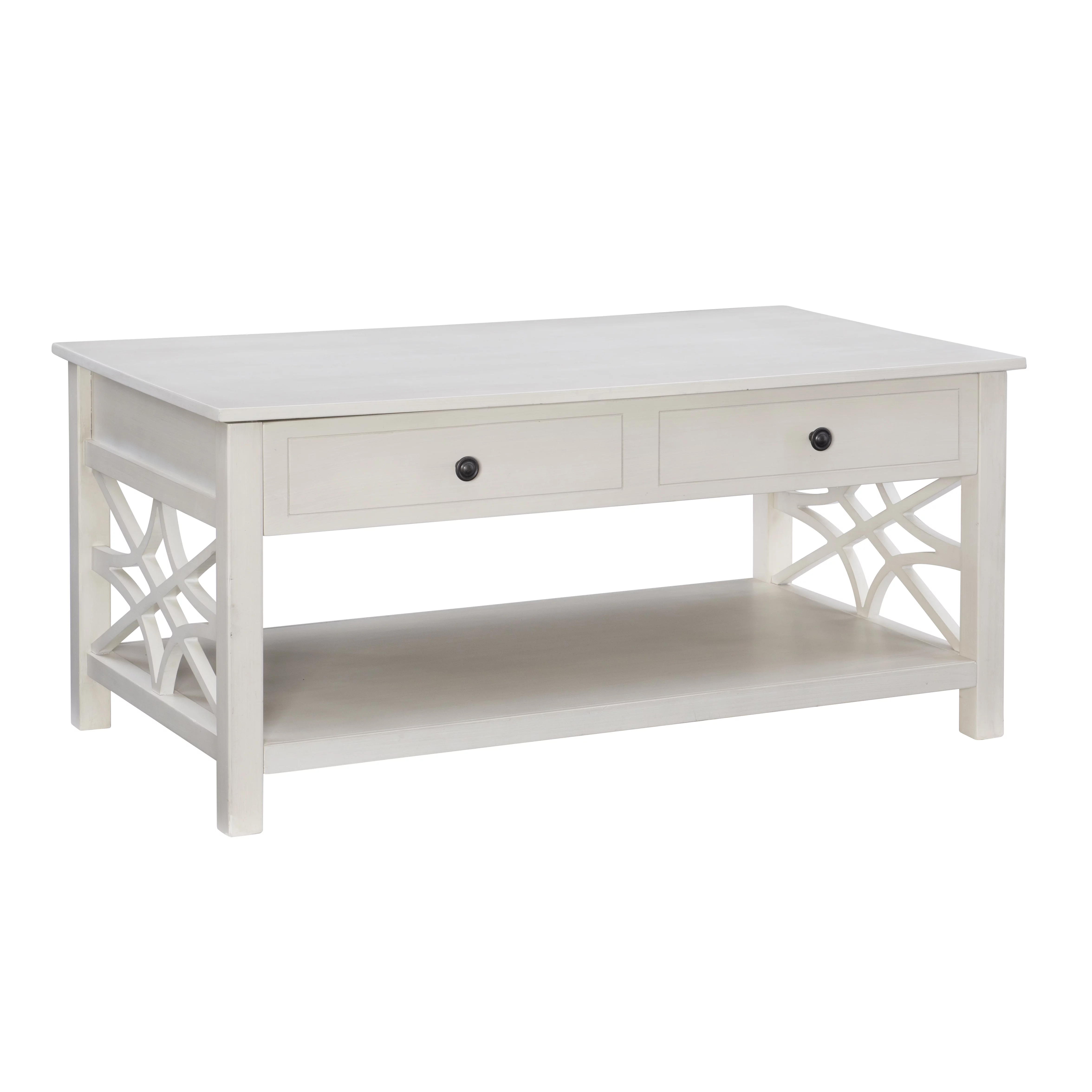 Linon Walton 2-Drawer Lift-Top Coffee Table, White