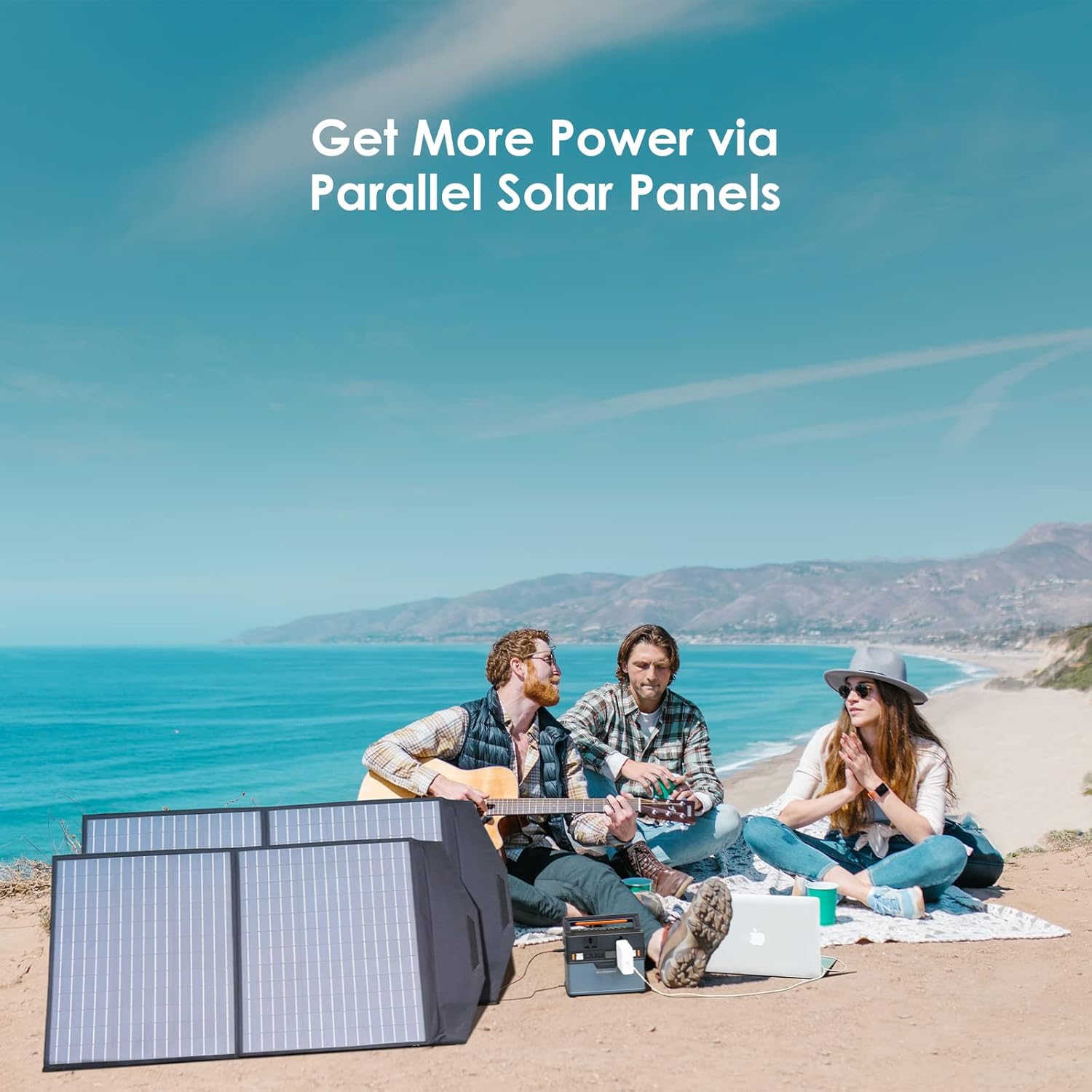 ALLPOWERS 300W Portable Power Station with Solar Panel 100W, 288Wh Solar Generator with Portable Solar Panel included