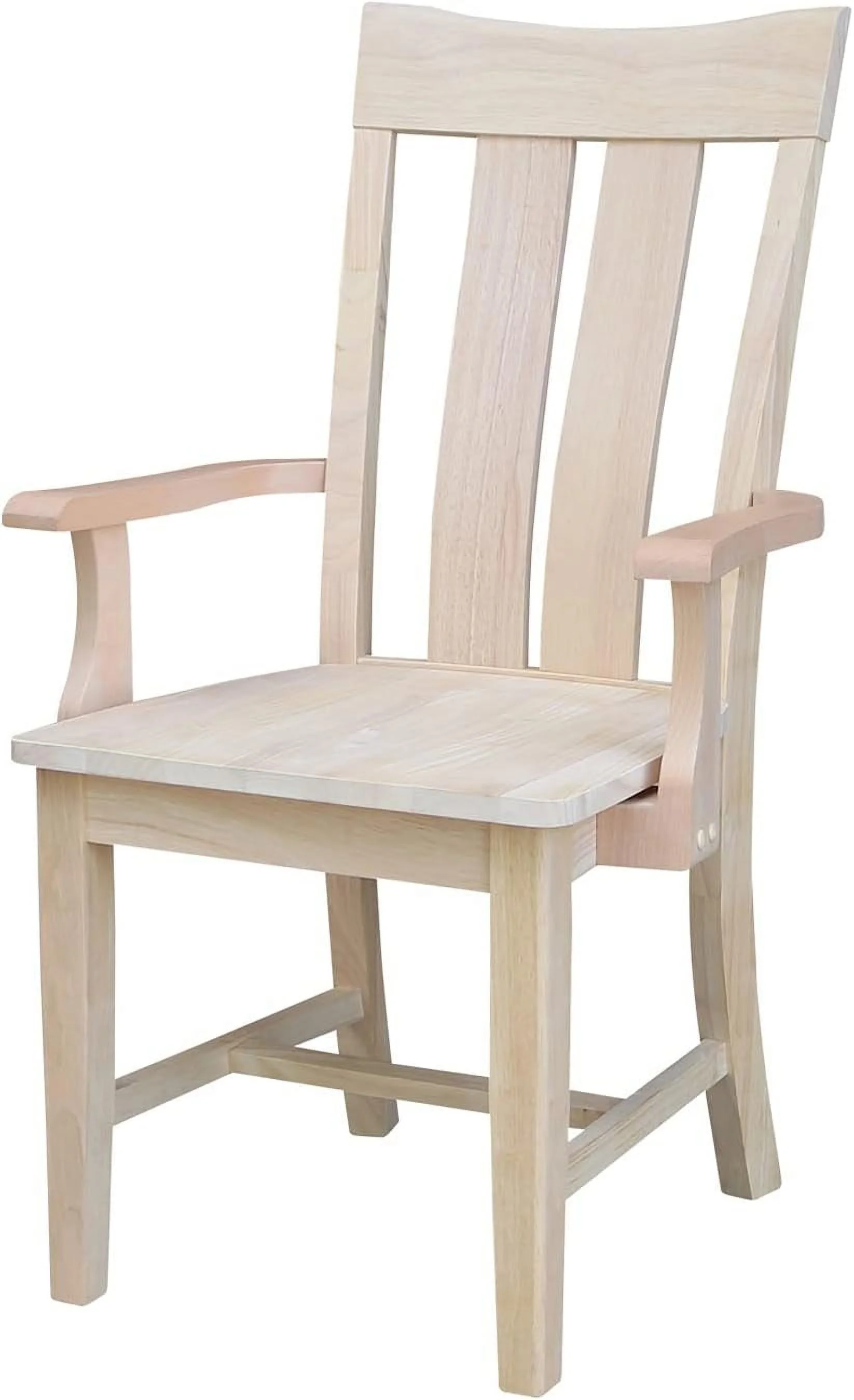 Ava Unfinished Wood Arm Chair