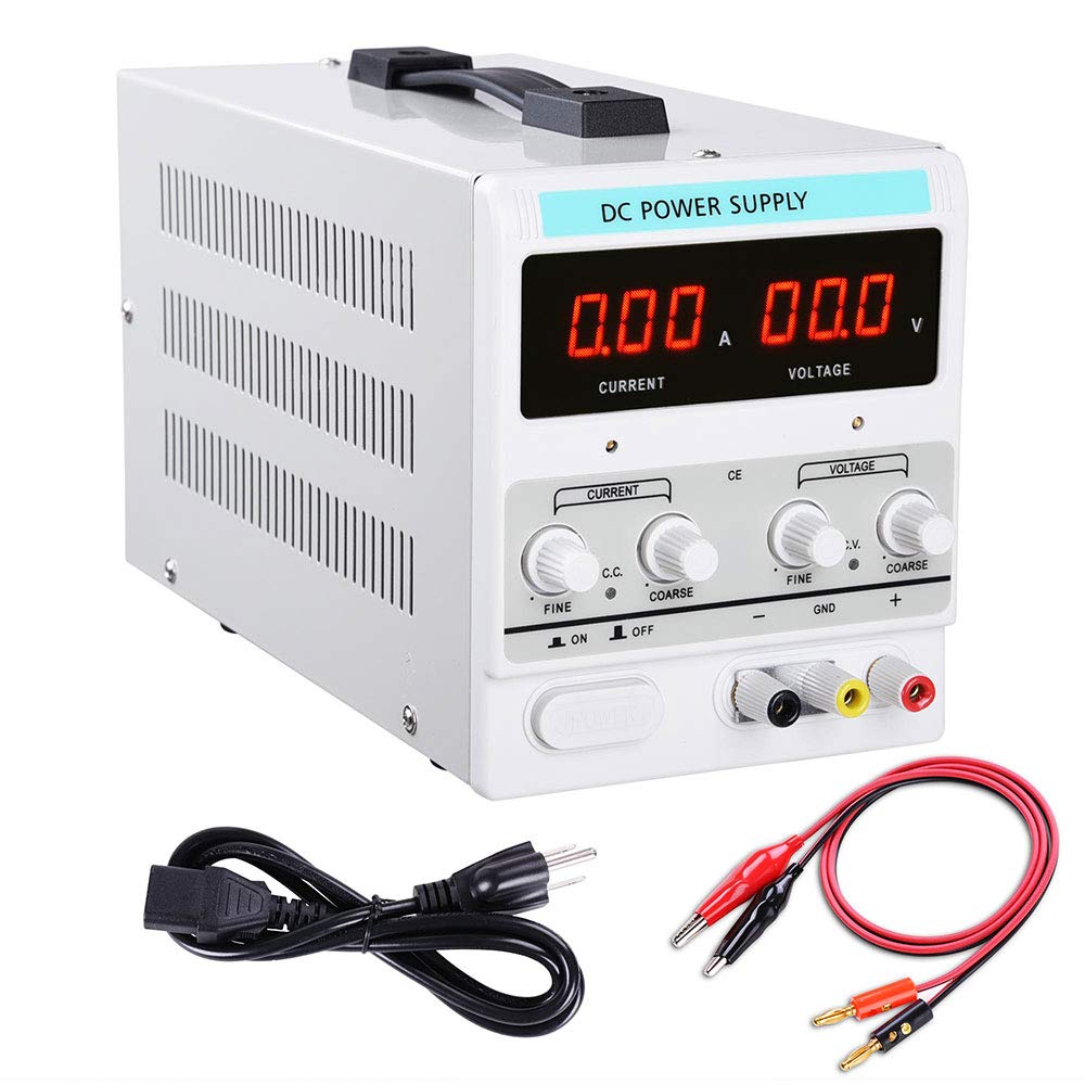 Yescom 110V AC 30V 10A DC Power Supply Precision Variable Digital Adjustable w Clip Cable