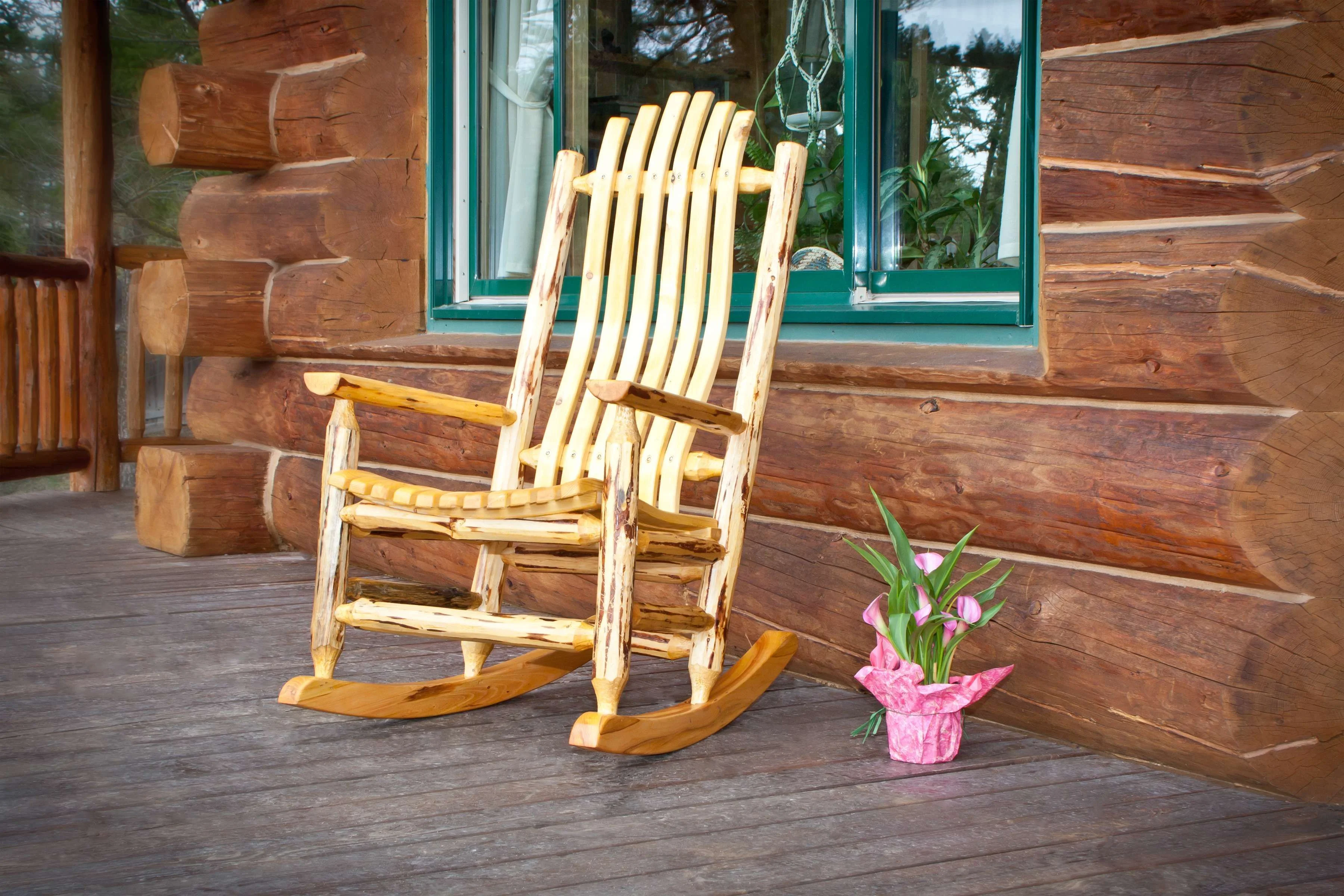 Montana Collection Adult Log Rocker, Exterior Finish