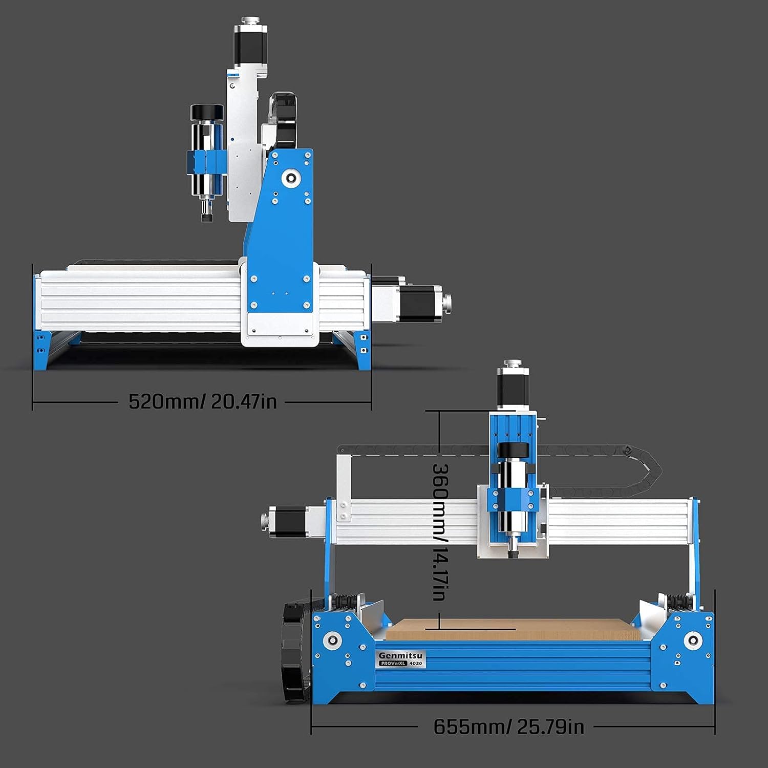 Genmitsu CNC Router Machine PROVerXL 4030 for Wood Metal Acrylic MDF Carving Arts Crafts DIY Design, 3 Axis Milling Cutting Engraving Machine